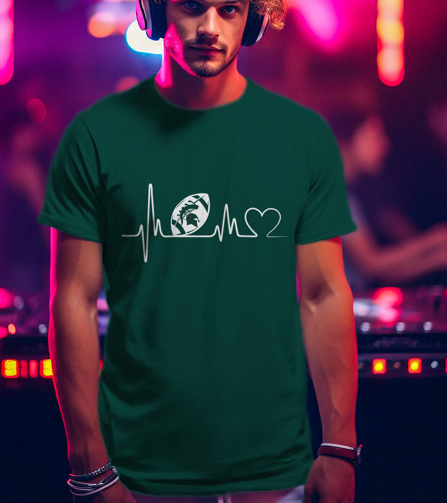 Michigan State Spartans Football Heartbeat T-Shirt