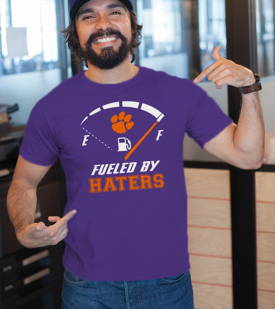 Clemson Tigers Fueled By Haters Gas Gauge Paw T-Shirt