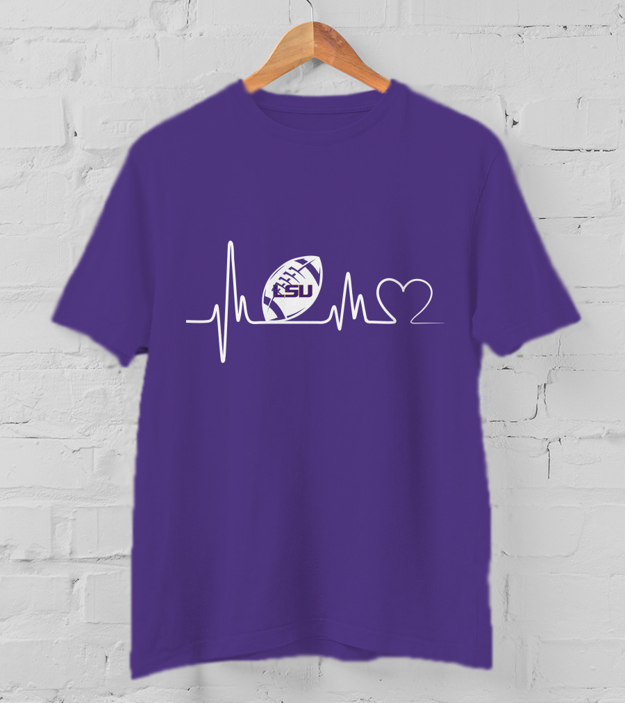 Lsu Tigers Heartbeat Football Pulse T-Shirt
