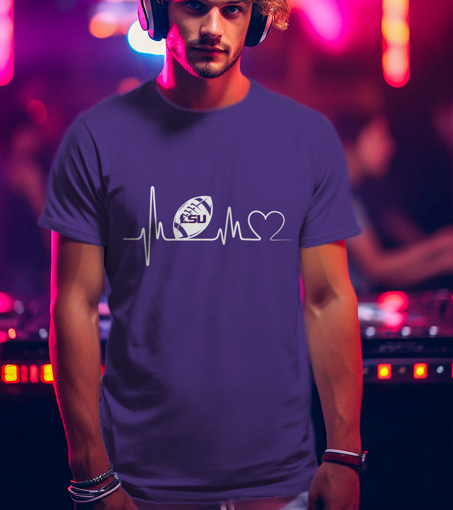 Lsu Tigers Heartbeat Football Pulse T-Shirt