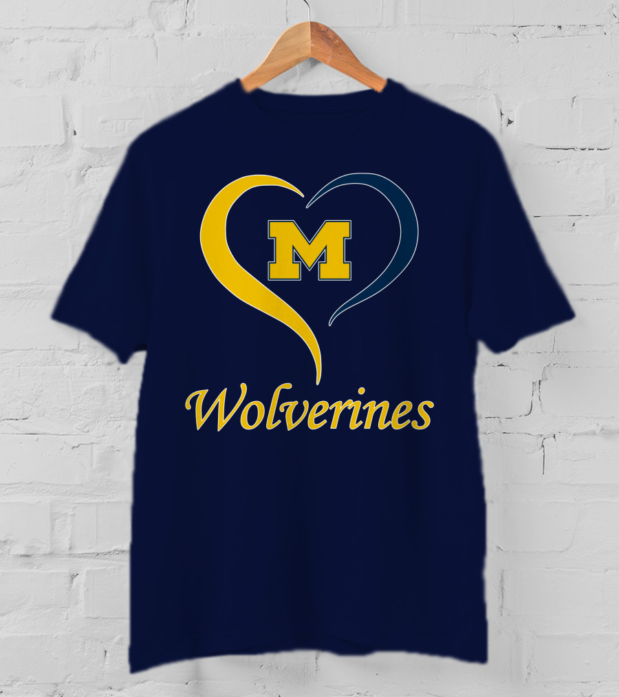 Michigan Wolverines Heart M T-Shirt