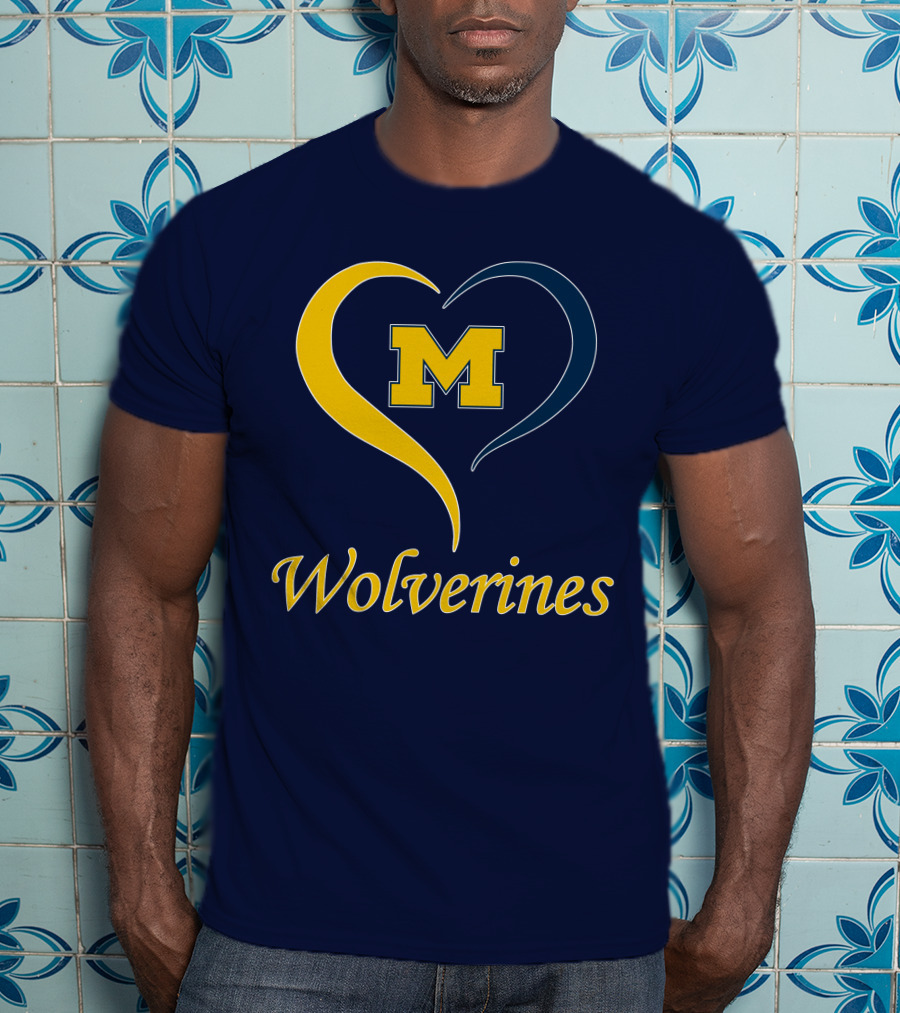 Michigan Wolverines Heart M T-Shirt