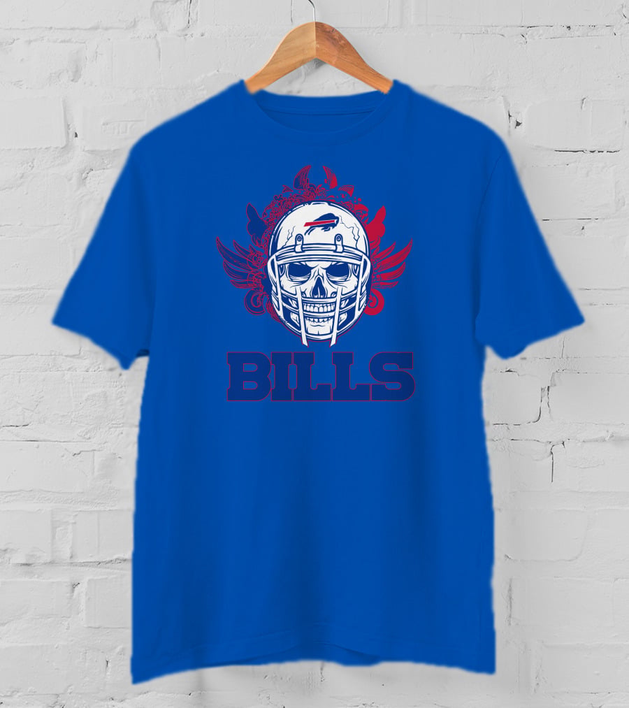 Buffalo Bills Skull Helmet Wings T-Shirt