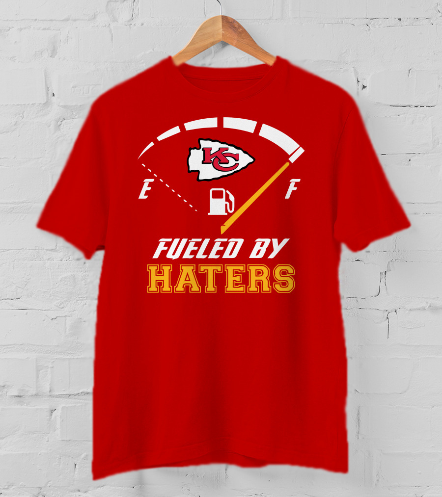 Kansas City Chiefs KC Logo Fueled By Haters Fuel Gauge T-Shirt