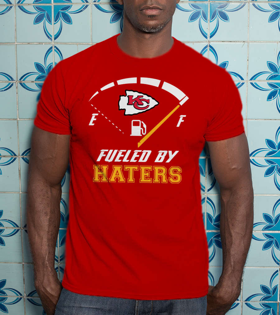 Kansas City Chiefs KC Logo Fueled By Haters Fuel Gauge T-Shirt