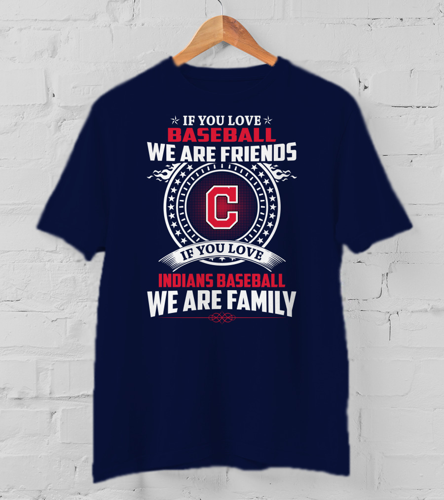 If You Love Baseball We Are Friends Indians Baseball We Are Family T-Shirt