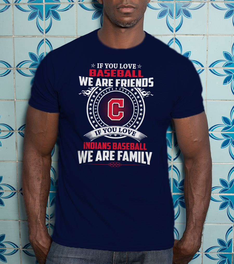 If You Love Baseball We Are Friends Indians Baseball We Are Family T-Shirt
