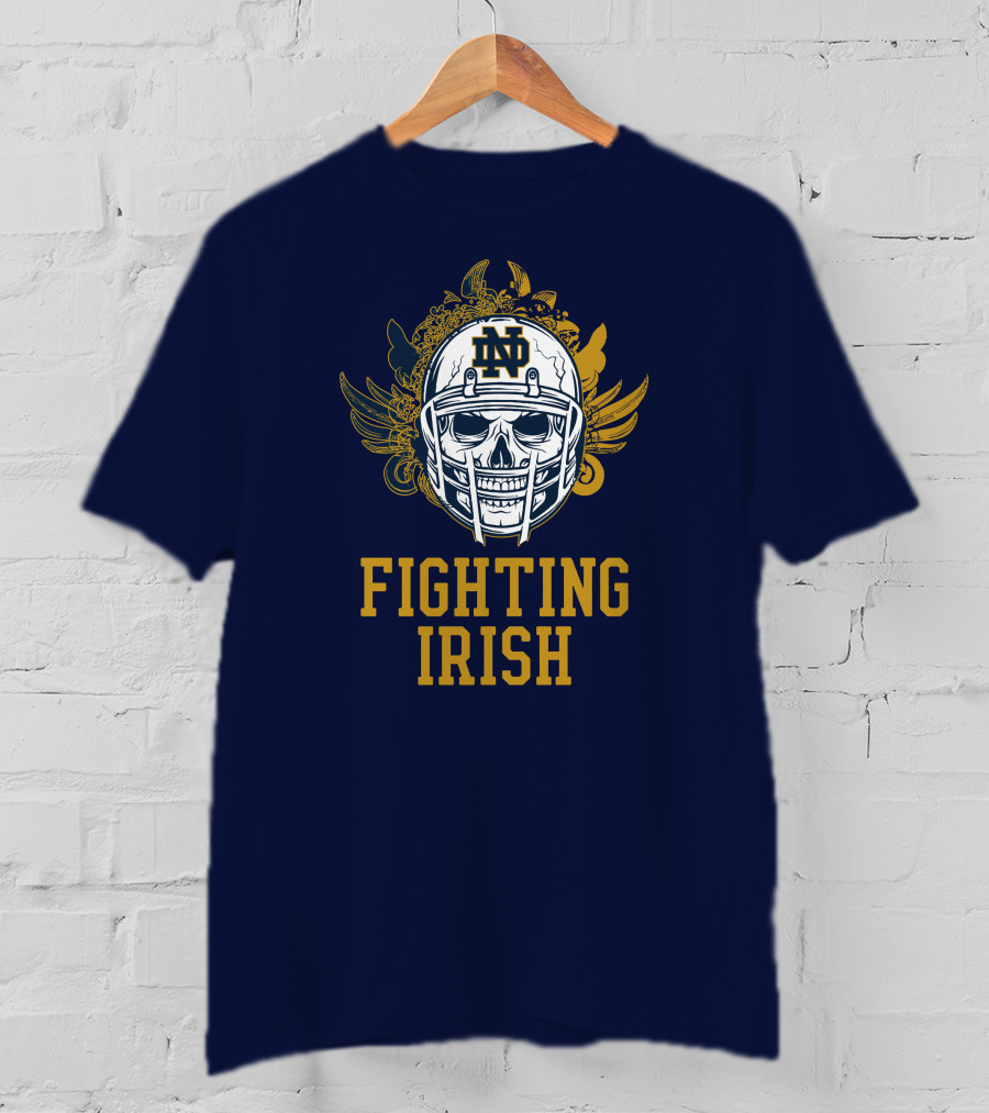 Notre Dame Fighting Irish Skull Helmet Emblem T-Shirt