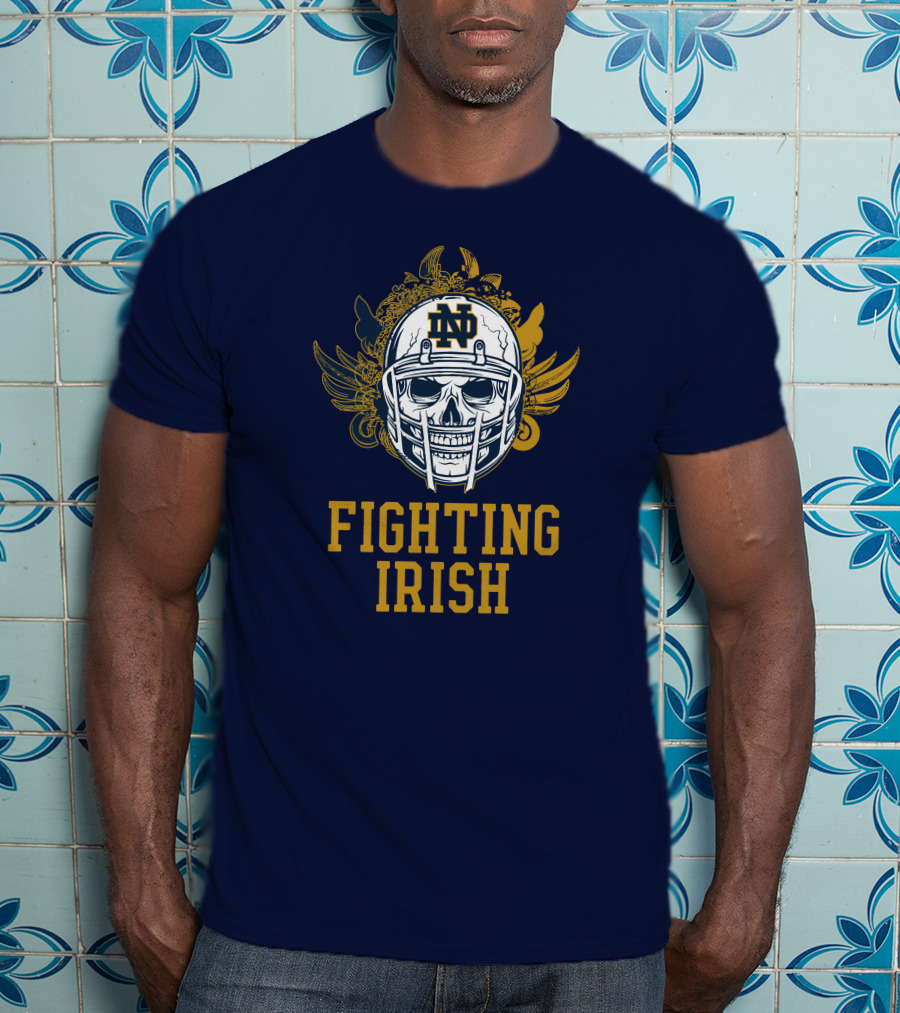 Notre Dame Fighting Irish Skull Helmet Emblem T-Shirt