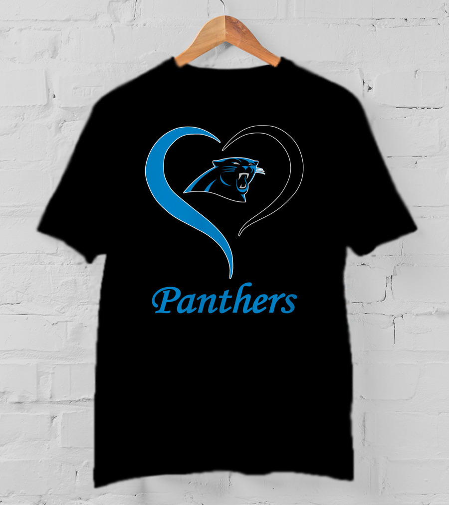 Panthers Logo Heart Symbol Carolina Panthers T-Shirt