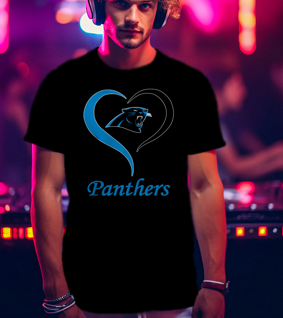 Panthers Logo Heart Symbol Carolina Panthers T-Shirt