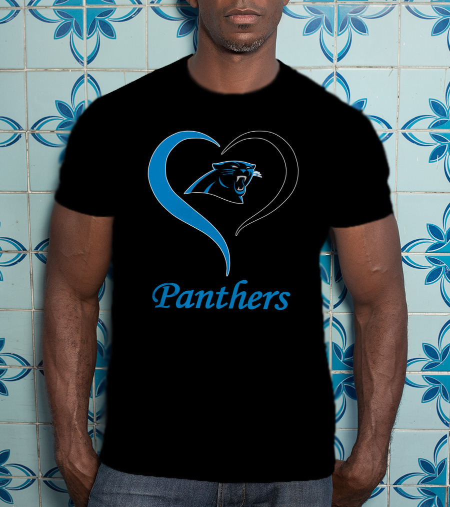 Panthers Logo Heart Symbol Carolina Panthers T-Shirt
