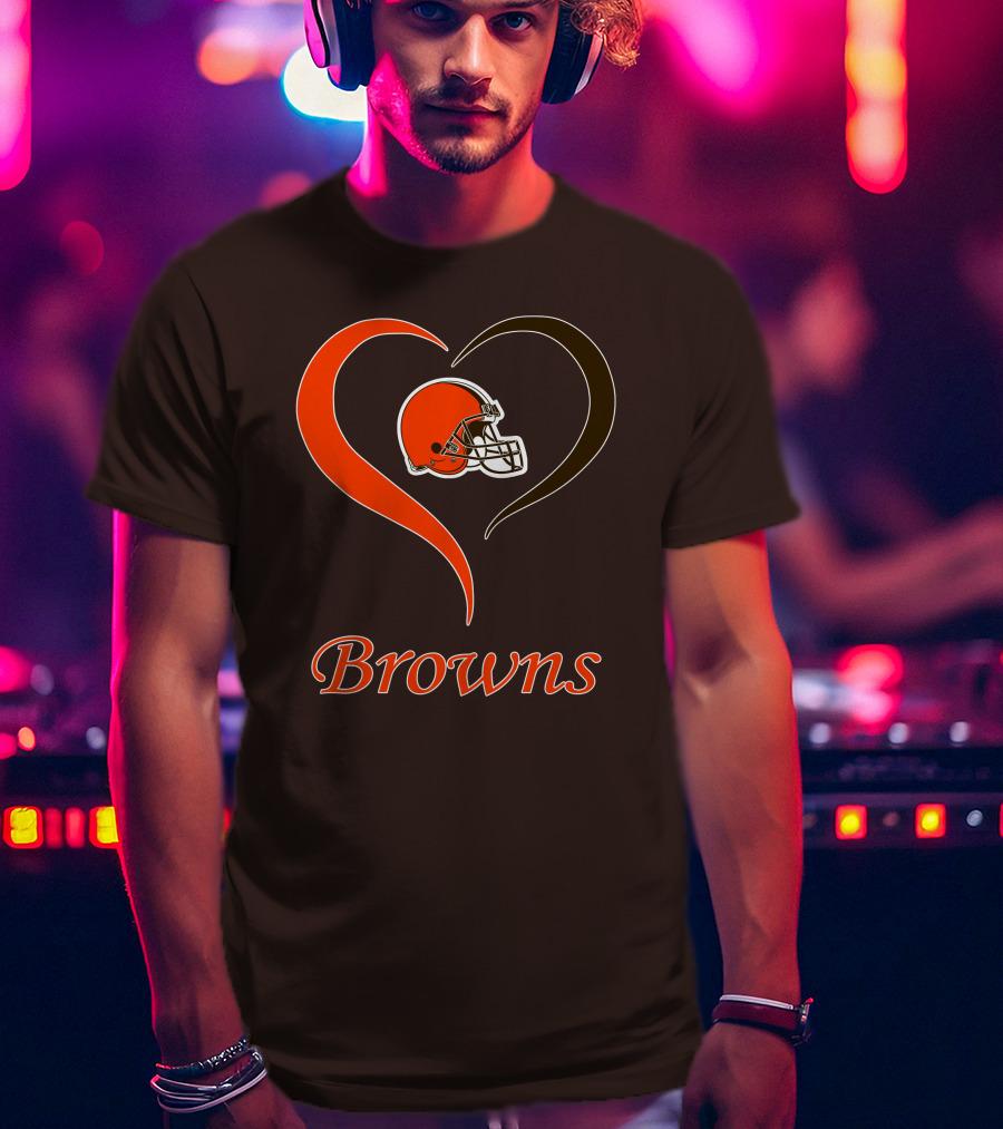 Cleveland Browns Heart Helmet Passion T-Shirt