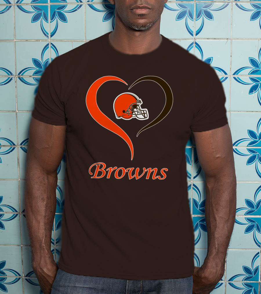Cleveland Browns Heart Helmet Passion T-Shirt