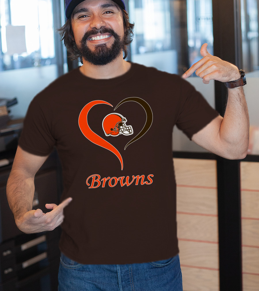 Cleveland Browns Heart Helmet Passion T-Shirt