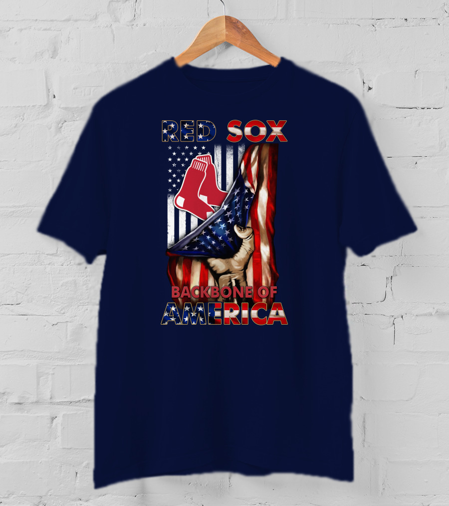 Red Sox Backbone Of America Patriotic Flag T-Shirt