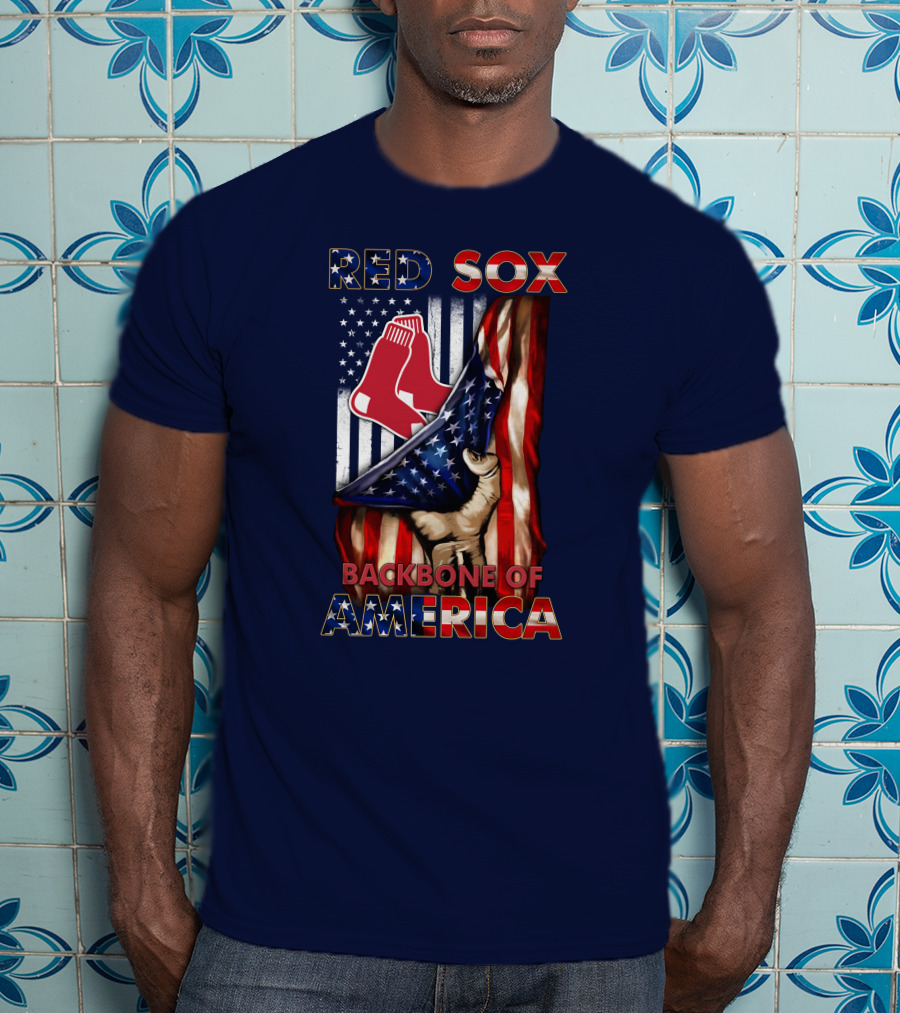 Red Sox Backbone Of America Patriotic Flag T-Shirt