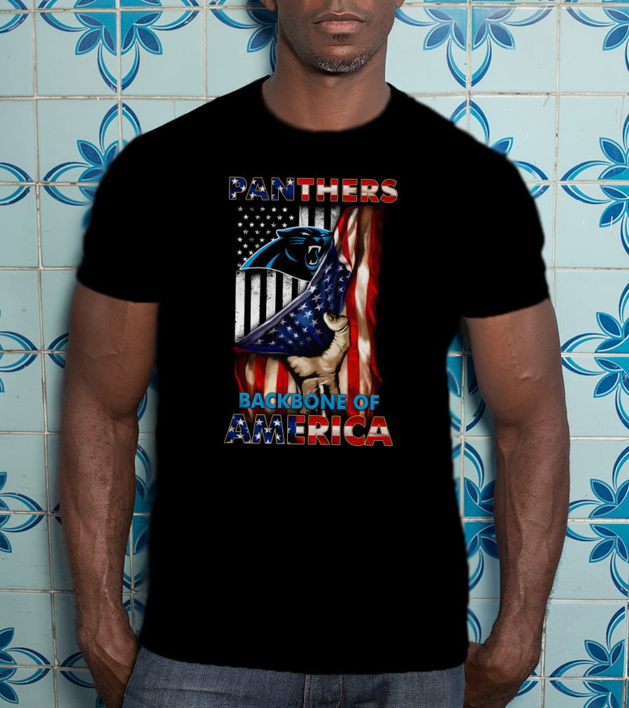 Panthers Backbone Of America American Flag T-Shirt