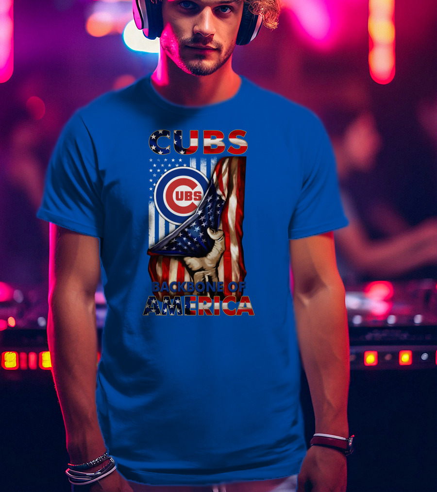 Cubs Backbone Of America American Flag T-Shirt