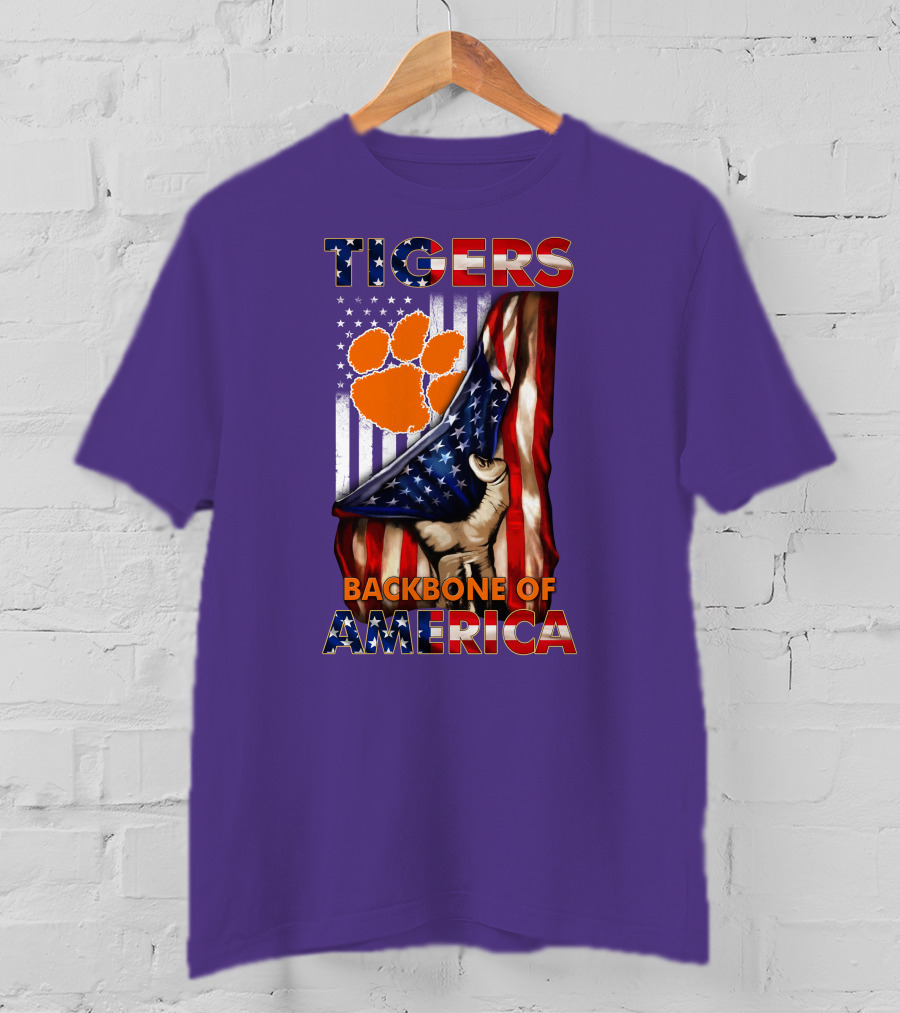 Tigers Claw American Flag Backbone Of America T-Shirt