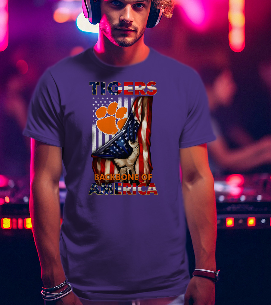 Tigers Claw American Flag Backbone Of America T-Shirt