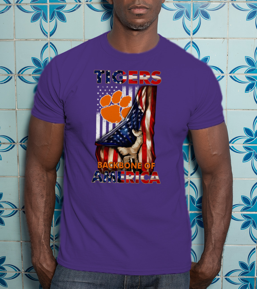 Tigers Claw American Flag Backbone Of America T-Shirt