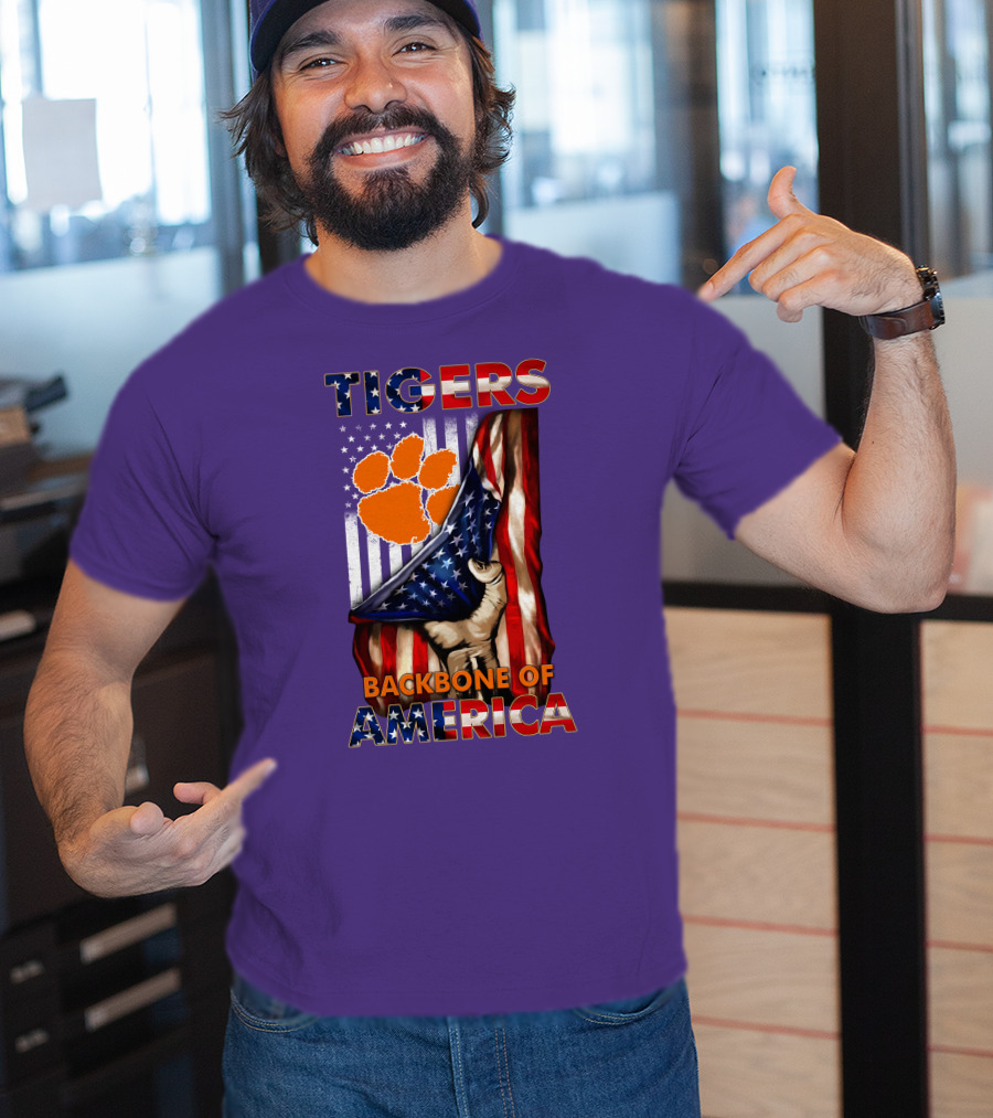 Tigers Claw American Flag Backbone Of America T-Shirt