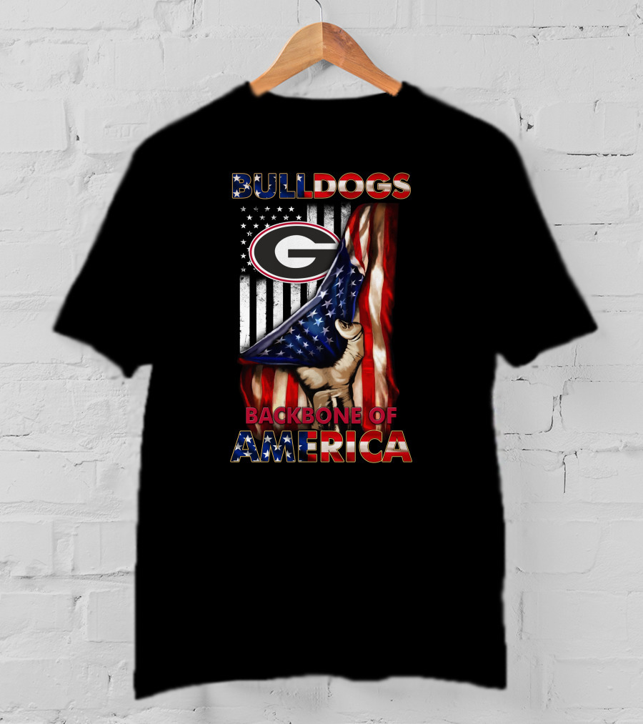 Georgia Bulldogs Backbone Of America Patriotic Usa Flag Edition T-Shirt
