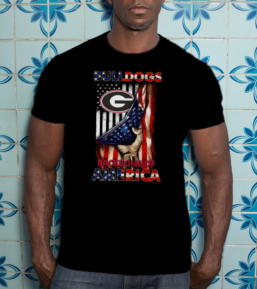 Georgia Bulldogs Backbone Of America Patriotic Usa Flag Edition T-Shirt
