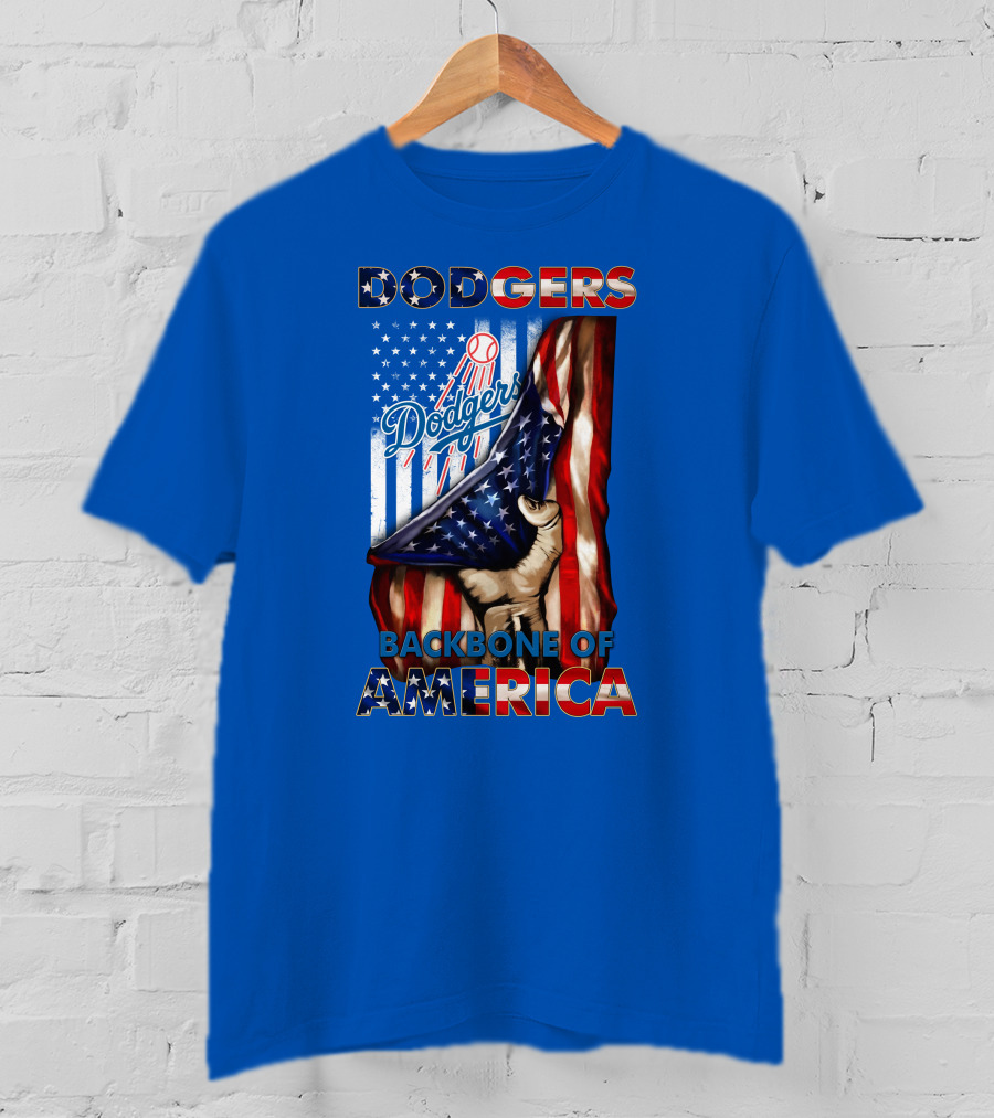 Dodgers Backbone Of America American Flag Patriotism T-Shirt