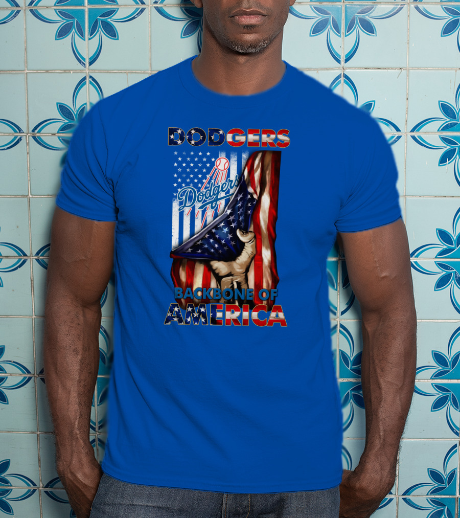 Dodgers Backbone Of America American Flag Patriotism T-Shirt