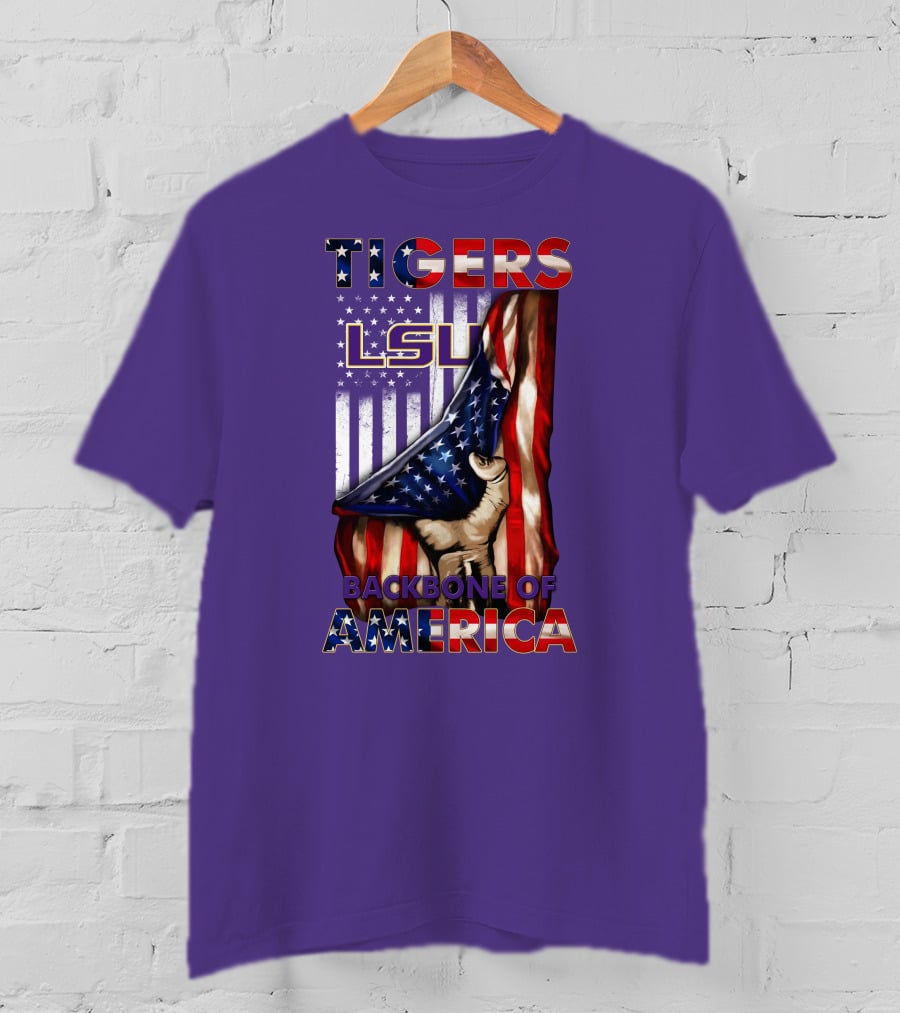 Lsu Tigers Backbone Of America Usa Flag T-Shirt