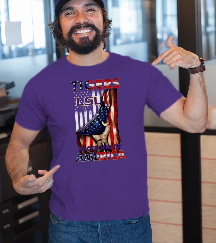 Lsu Tigers Backbone Of America Usa Flag T-Shirt