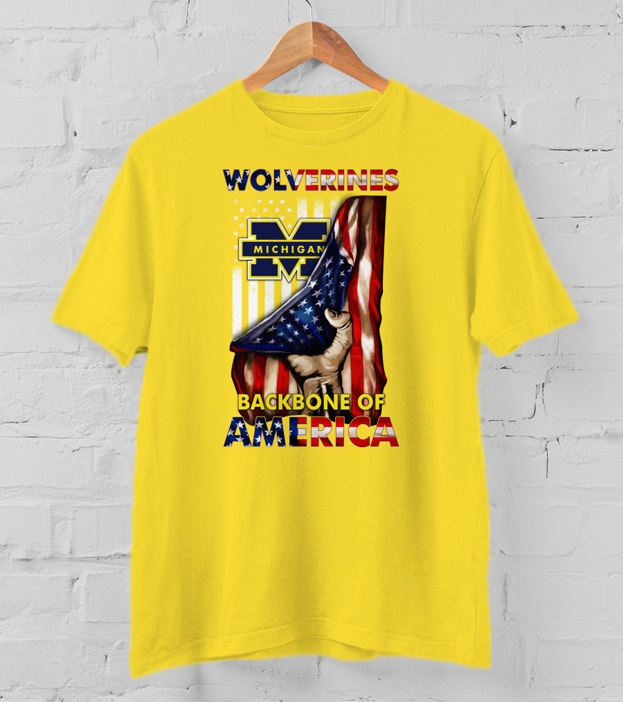 Wolverines Michigan Backbone Of America Stars And Stripes T-Shirt