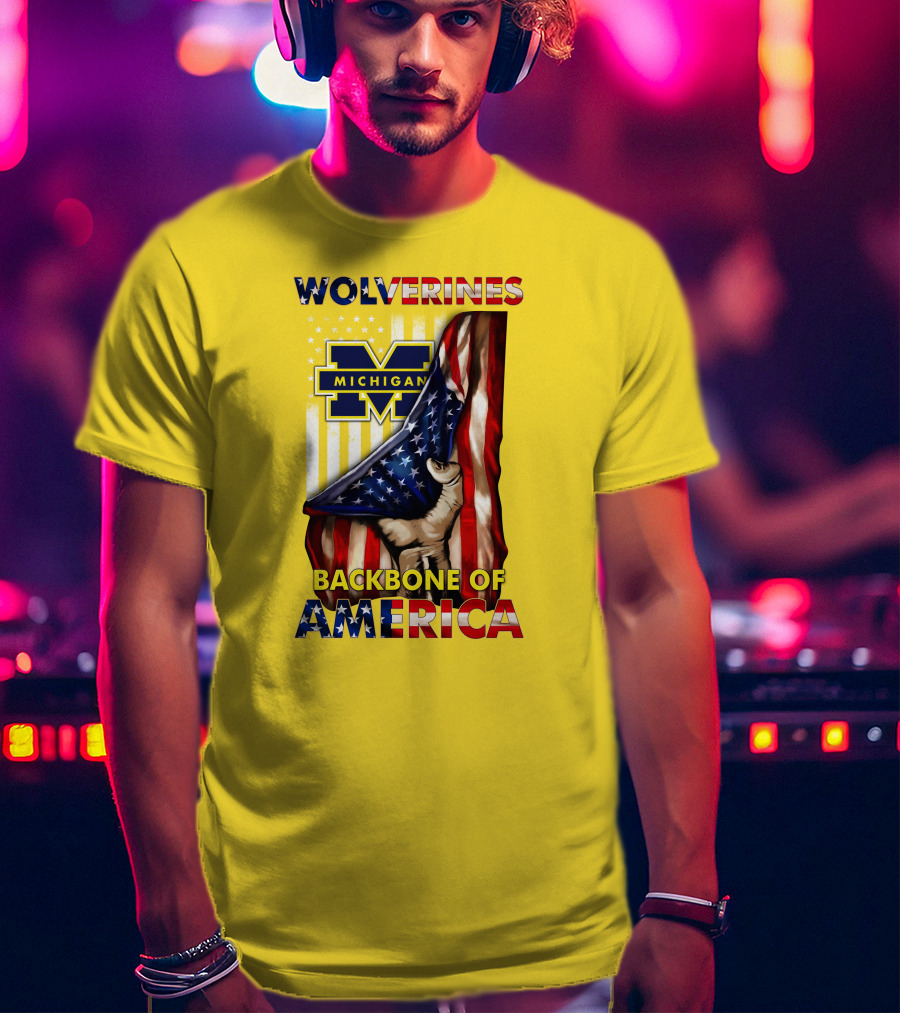 Wolverines Michigan Backbone Of America Stars And Stripes T-Shirt