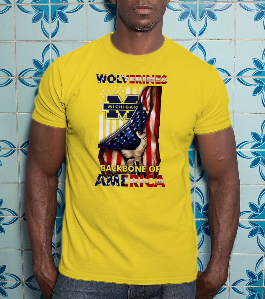 Wolverines Michigan Backbone Of America Stars And Stripes T-Shirt