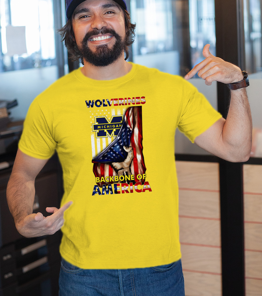 Wolverines Michigan Backbone Of America Stars And Stripes T-Shirt