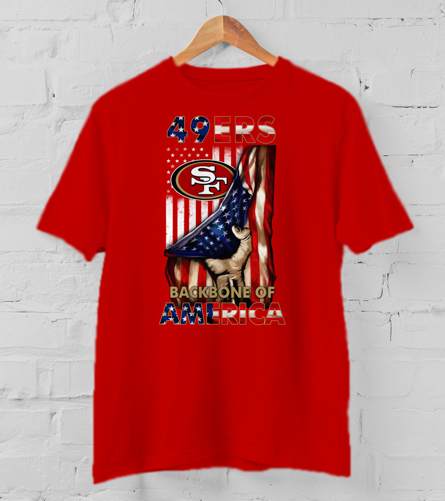 49ers Sf American Flag Backbone Of America T-Shirt