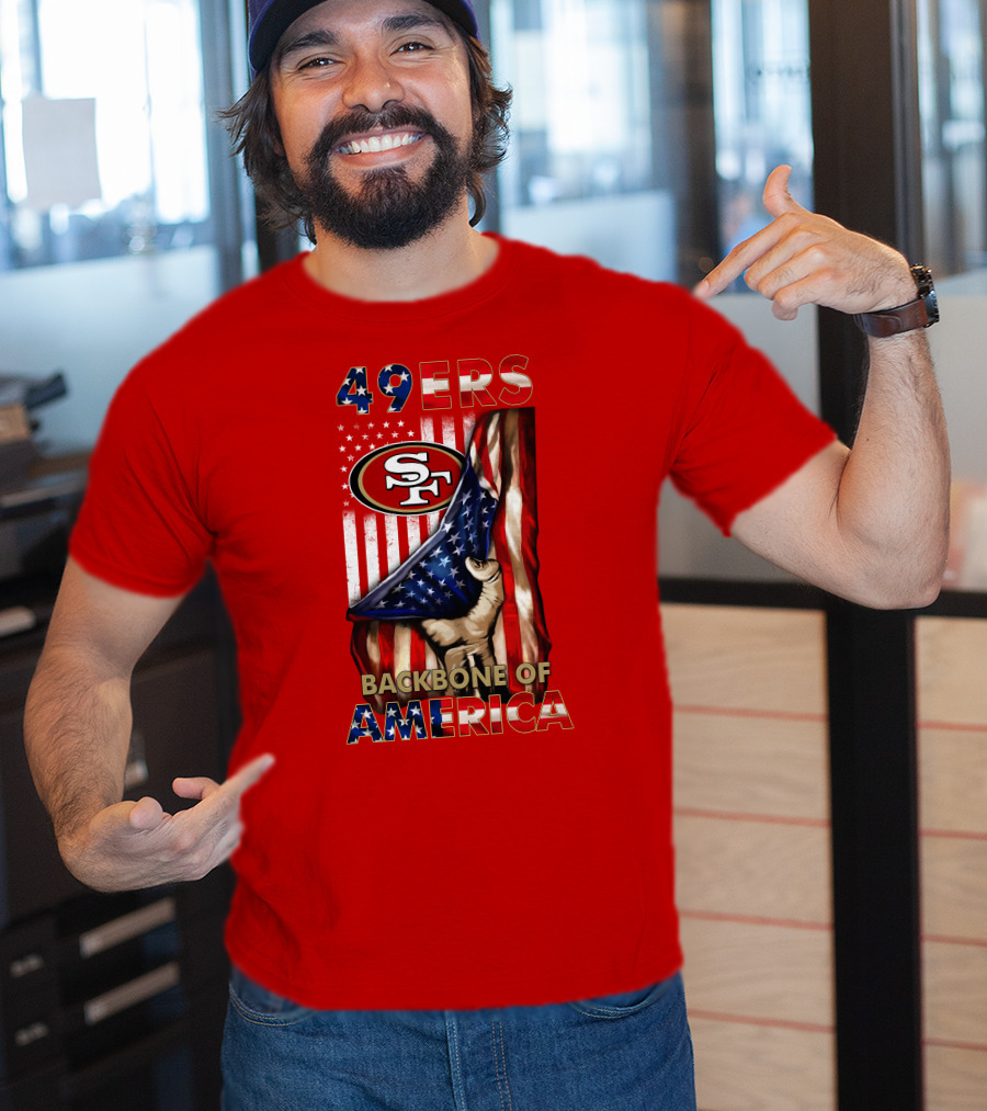 49ers Sf American Flag Backbone Of America T-Shirt
