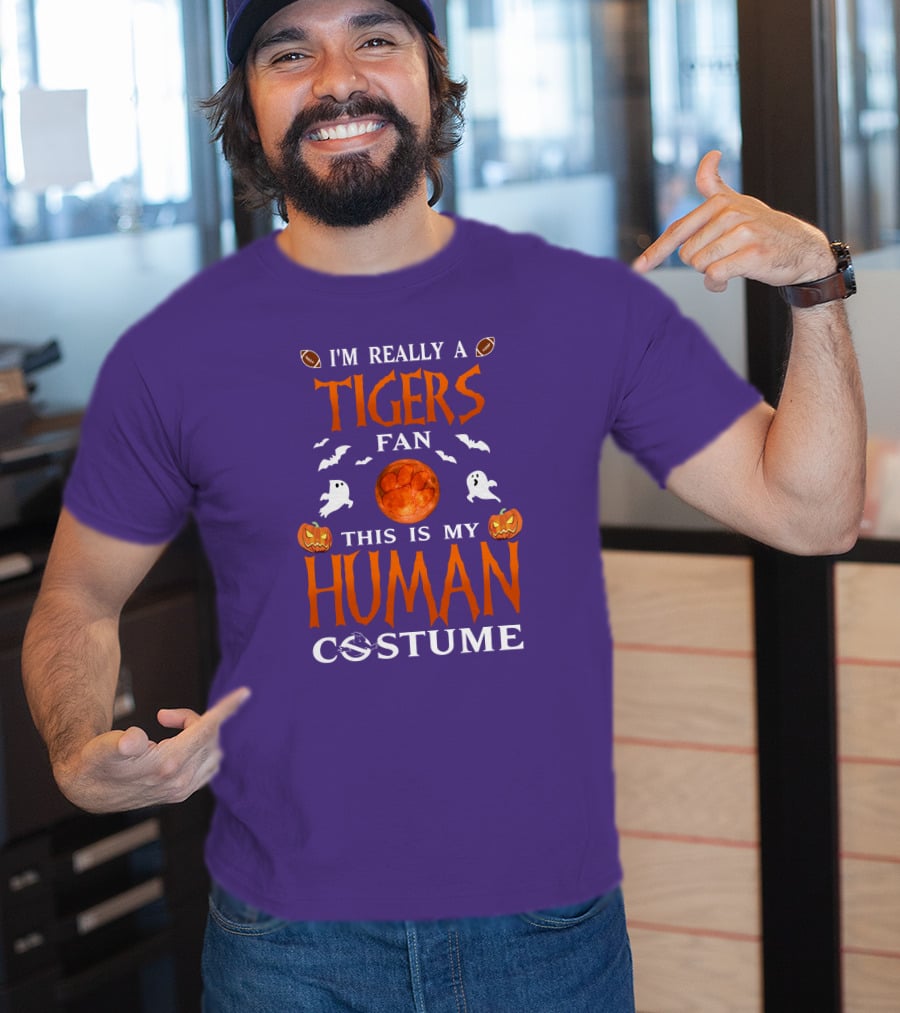I'm Really A Clemson Tigers Fan This Is My Human Costume T-Shirt