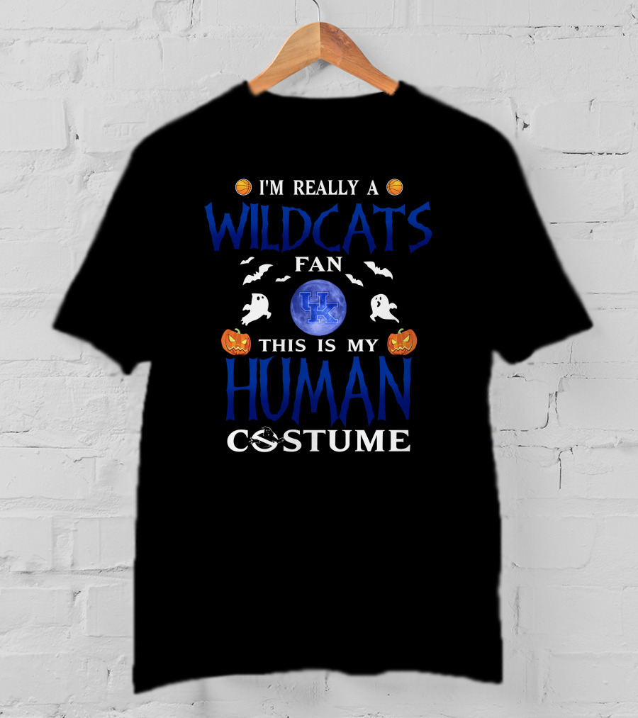 I'm Really A Kentucky Wildcats Fan This Is My Human Costume Halloween T-Shirt