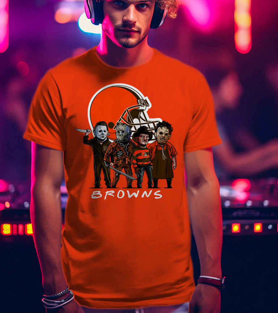 Cleveland Browns Halloween The Slasher Squad Browns T-Shirt