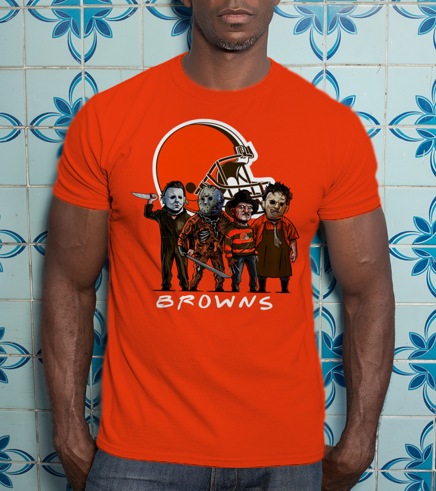 Cleveland Browns Halloween The Slasher Squad Browns T-Shirt