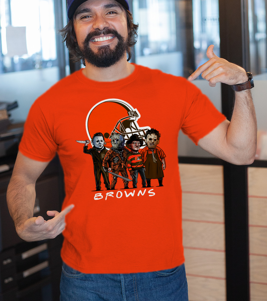 Cleveland Browns Halloween The Slasher Squad Browns T-Shirt