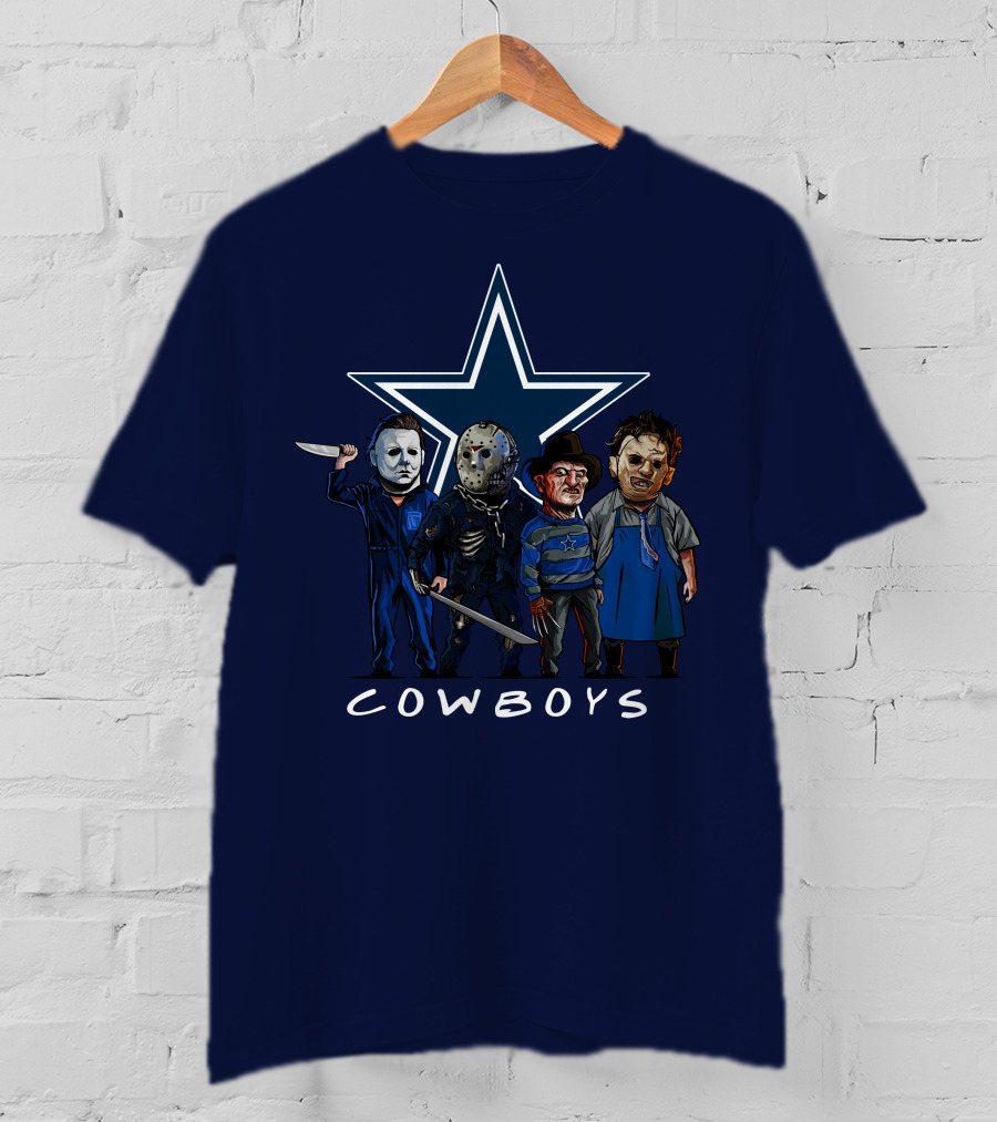 Dallas Cowboys Halloween Slasher Squad Iconic Horror Characters T-Shirt