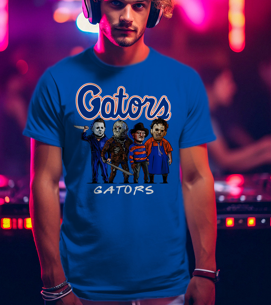 Gators Halloween The Slasher Squad Teams Horror Icons T-Shirt