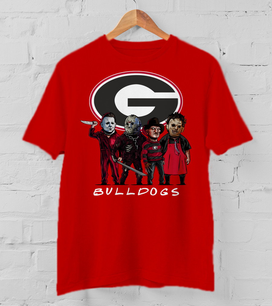 Georgia Bulldogs Halloween Slasher Movie Characters Team T-Shirt