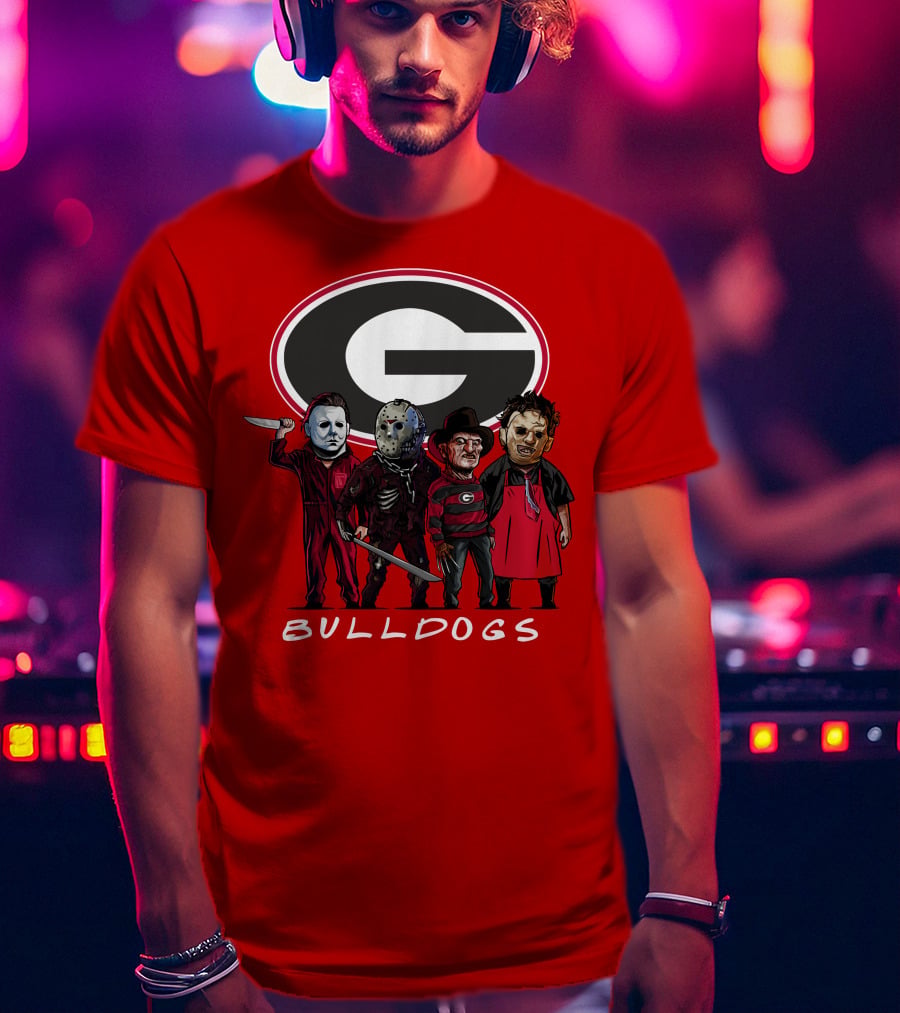 Georgia Bulldogs Halloween Slasher Movie Characters Team T-Shirt
