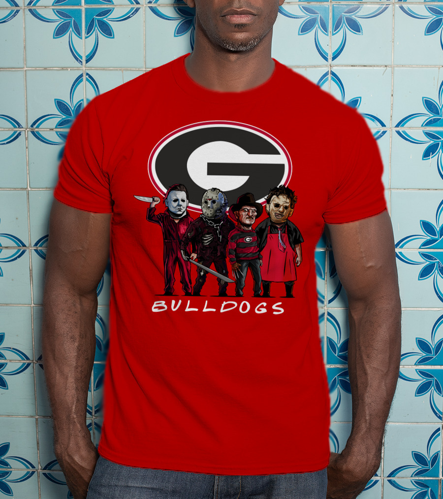 Georgia Bulldogs Halloween Slasher Movie Characters Team T-Shirt