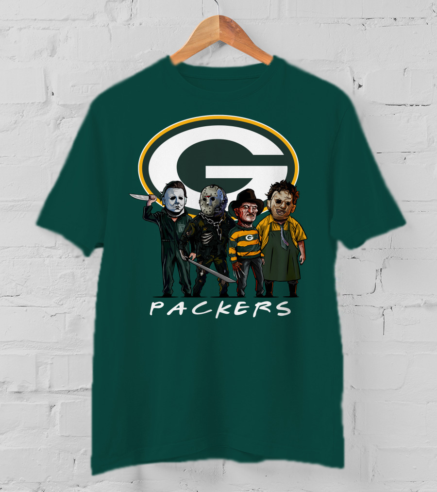 Green Bay Packers Halloween Horror Characters Squad T-Shirt